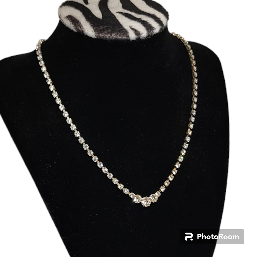 NWT Vieste Genuine Austrian Crystal Necklace Rhinestone Bridal Wedding Jewelry